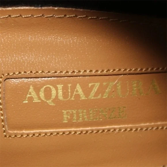 Aquazurra Black Sexy Thing 85 Cutout Genuine Suede Heels Italian Luxury Sz 41 - Picture 13 of 16